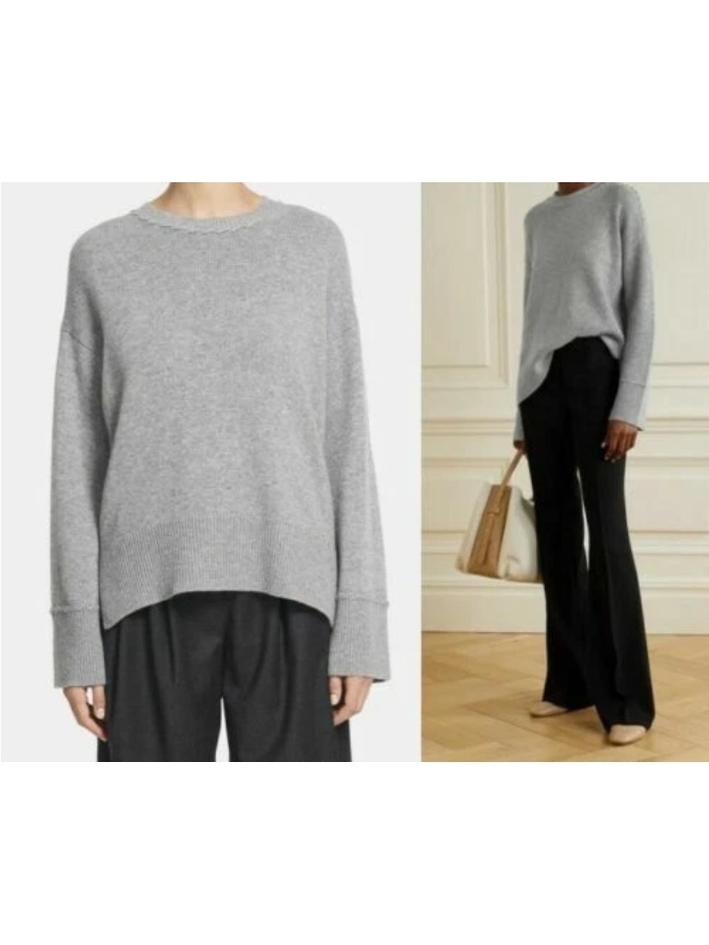 Theory Karenia Whipstitche Super Soft Thick 100% Cashmere Sweater Large NWOT - Picture 5 of 11